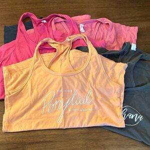 Orange, Pink, Grey, Navy Mom-Related Graphic Tank Tops